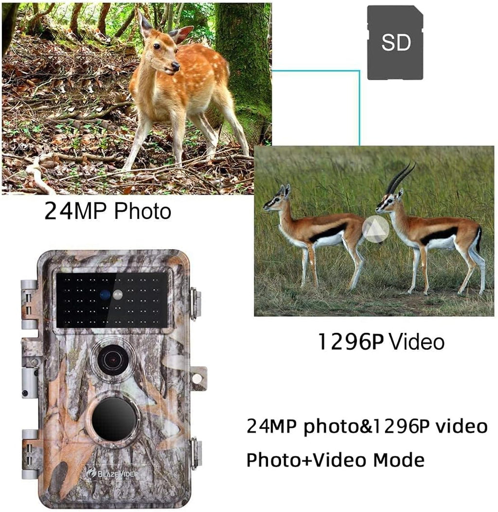 4-Pack 24MP 2304x1296P MP4 Video Trail Cameras J588