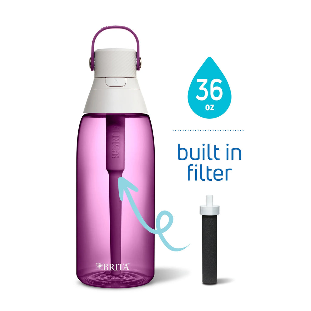 Brita Premium Leak Proof Filtered Water Bottle, Orchid, 36 oz T72202