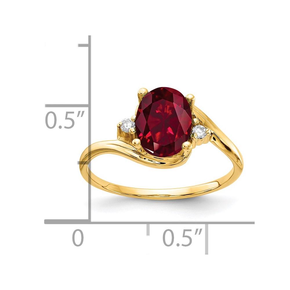 Oval Created Ruby and Diamond Ring H345486