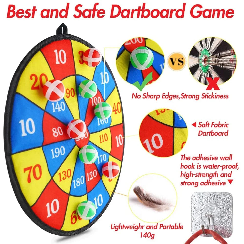 Kids Game Dart Board Set with 6 Sticky Balls and a Hook R727