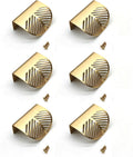 Gold Brass Leaf Shaped Cabinet Pulls 6pcs 2.36 Length 1.54 Hole Centers with Mounting Screws R832357
