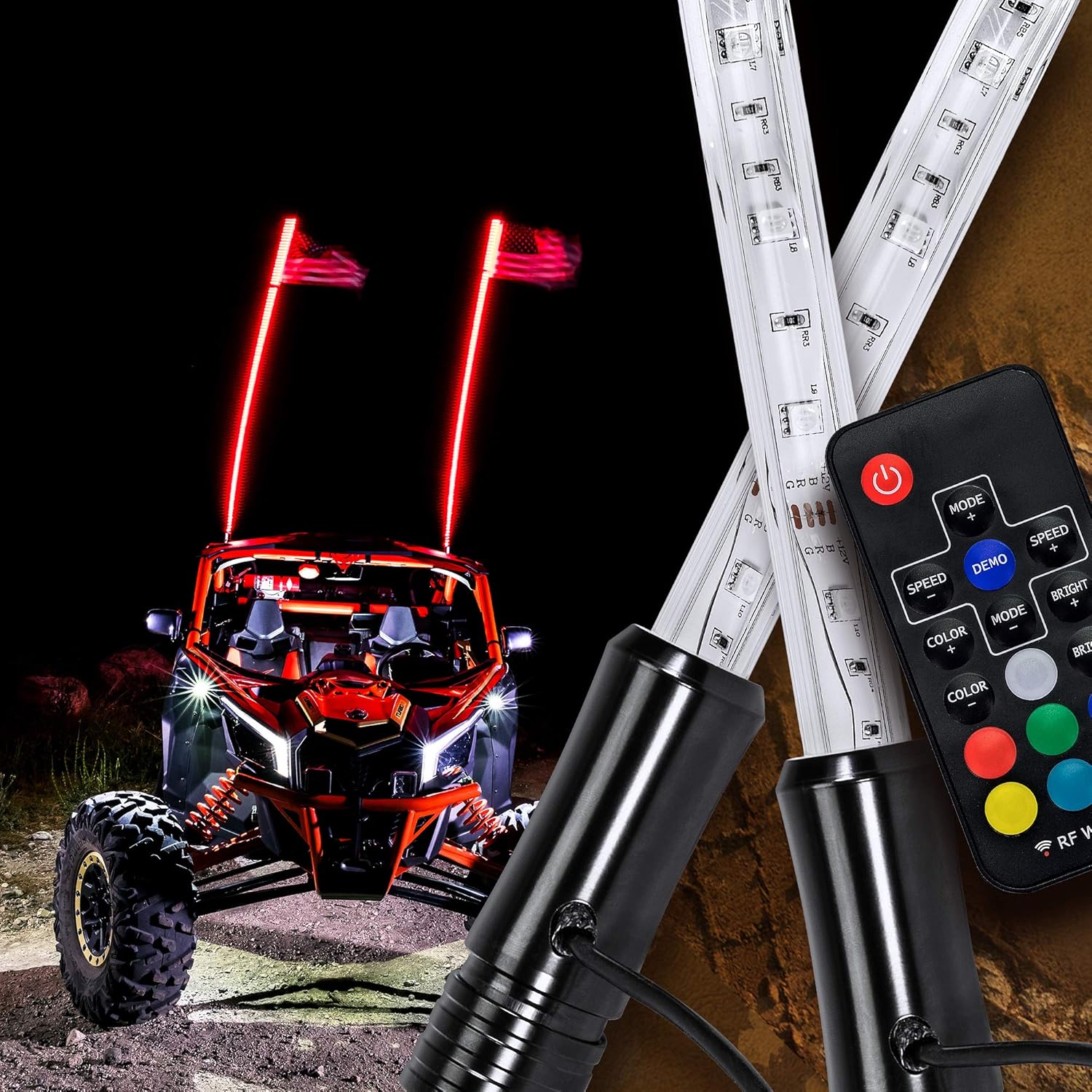 LED Whip Light Antenna for UTV ATV F596