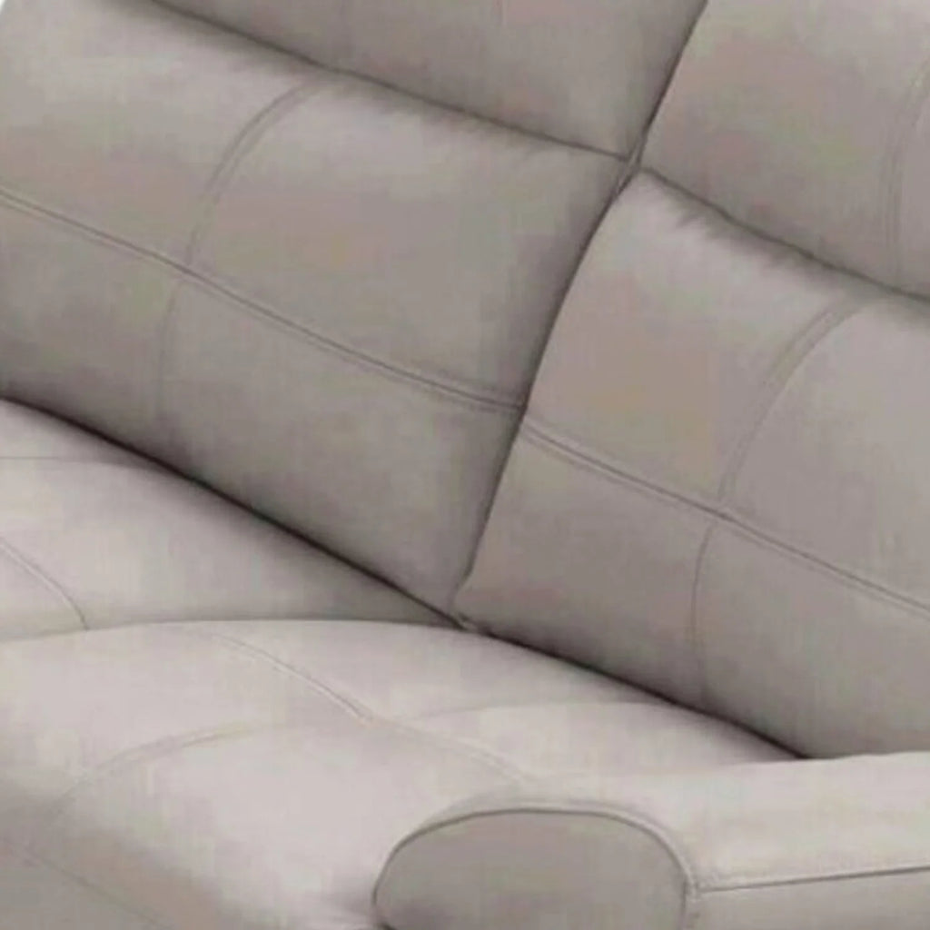 Light Gray Leather Loveseat X58486