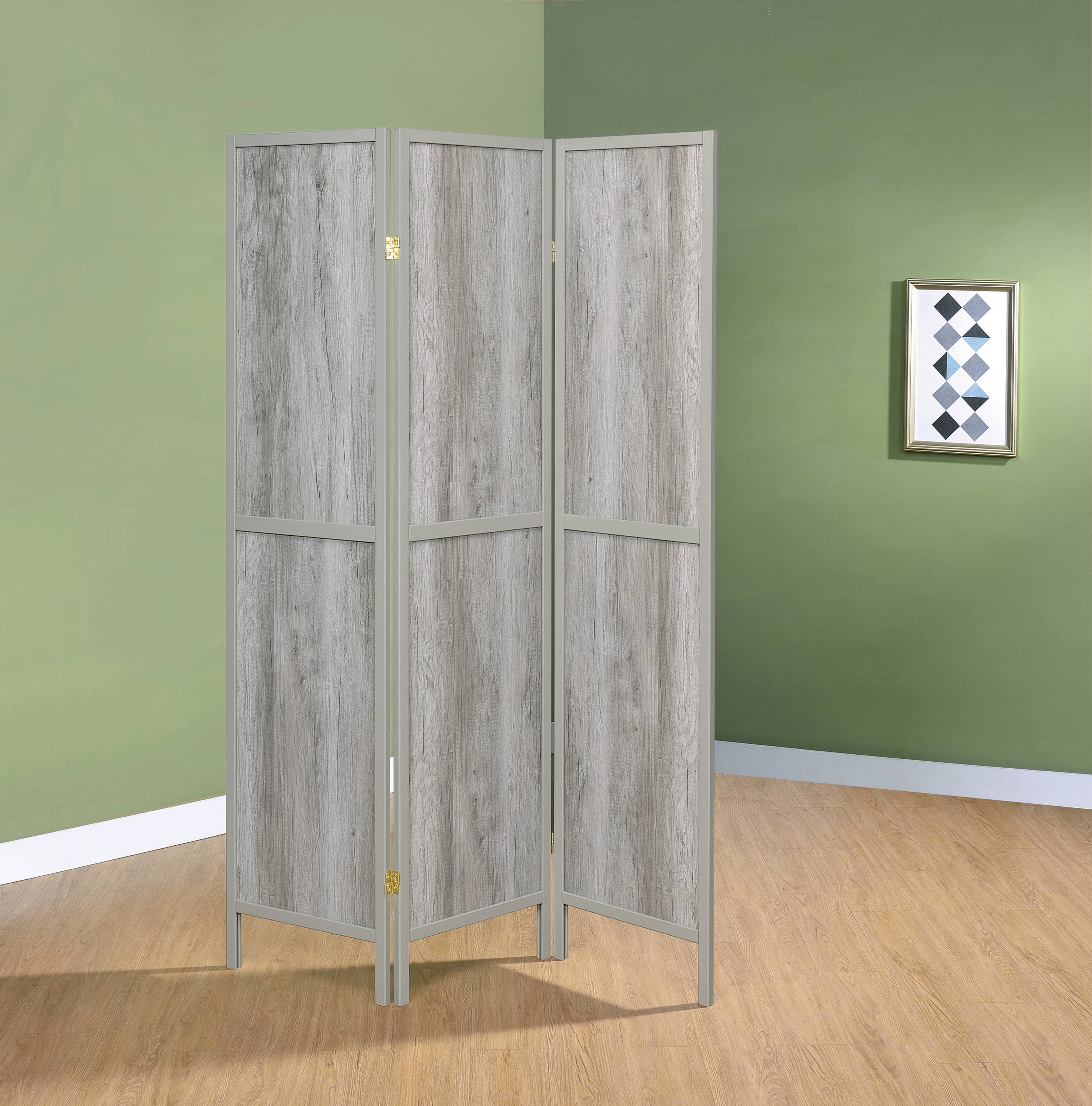 Grey Driftwood 3 Panel Folding Screen N7800