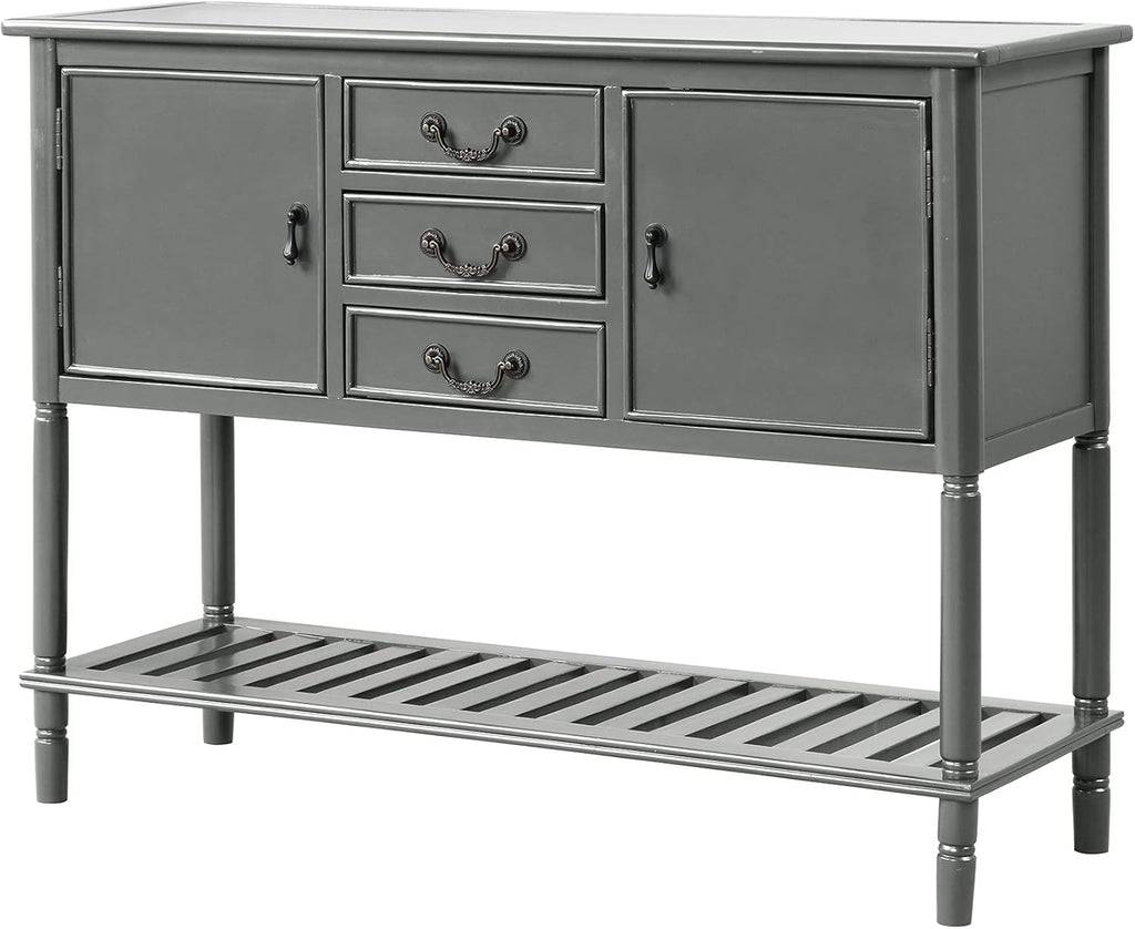 Solid Wood Console Table with 3 Drawers 2 Cabinet 1 Shelf M571