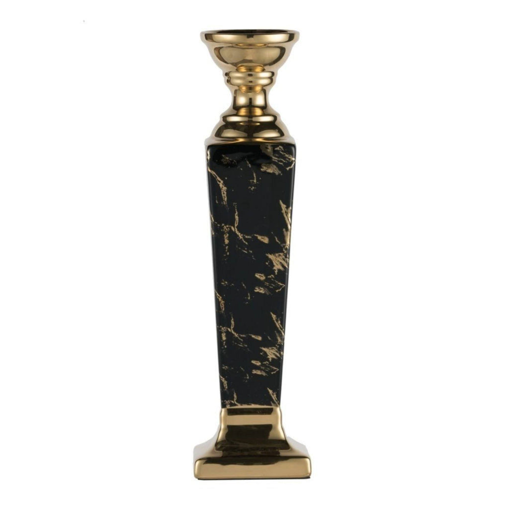 Gold and Black Tall Candle Holder Y14418