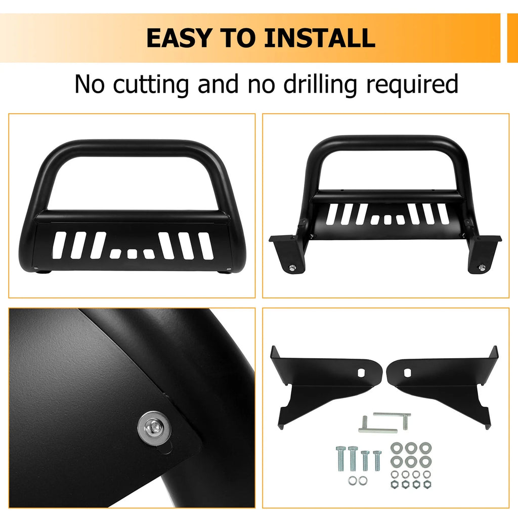 Black 3" Bull Bar Bumper Grille Guard R41382