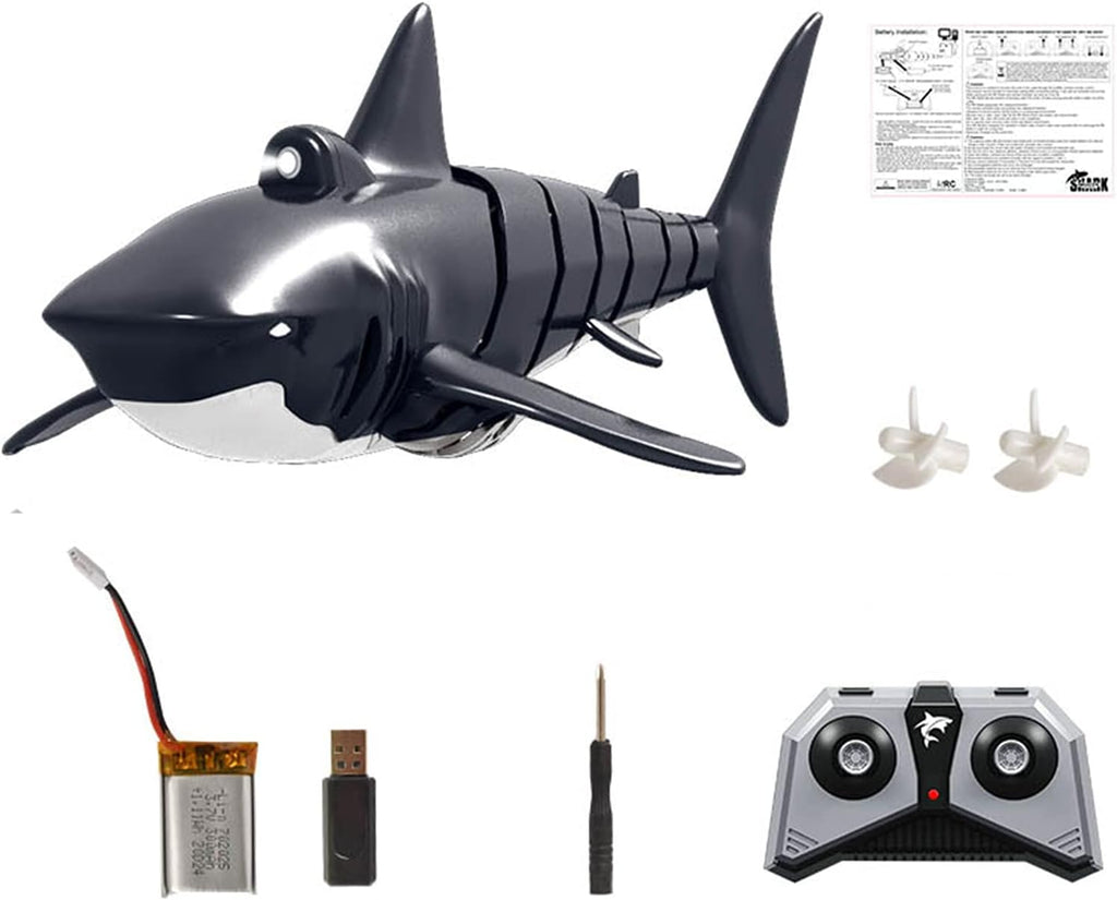Black Shark Head Shark with LED Light Remote Control Shark Toy 1:18 Pack of 2 Y27949