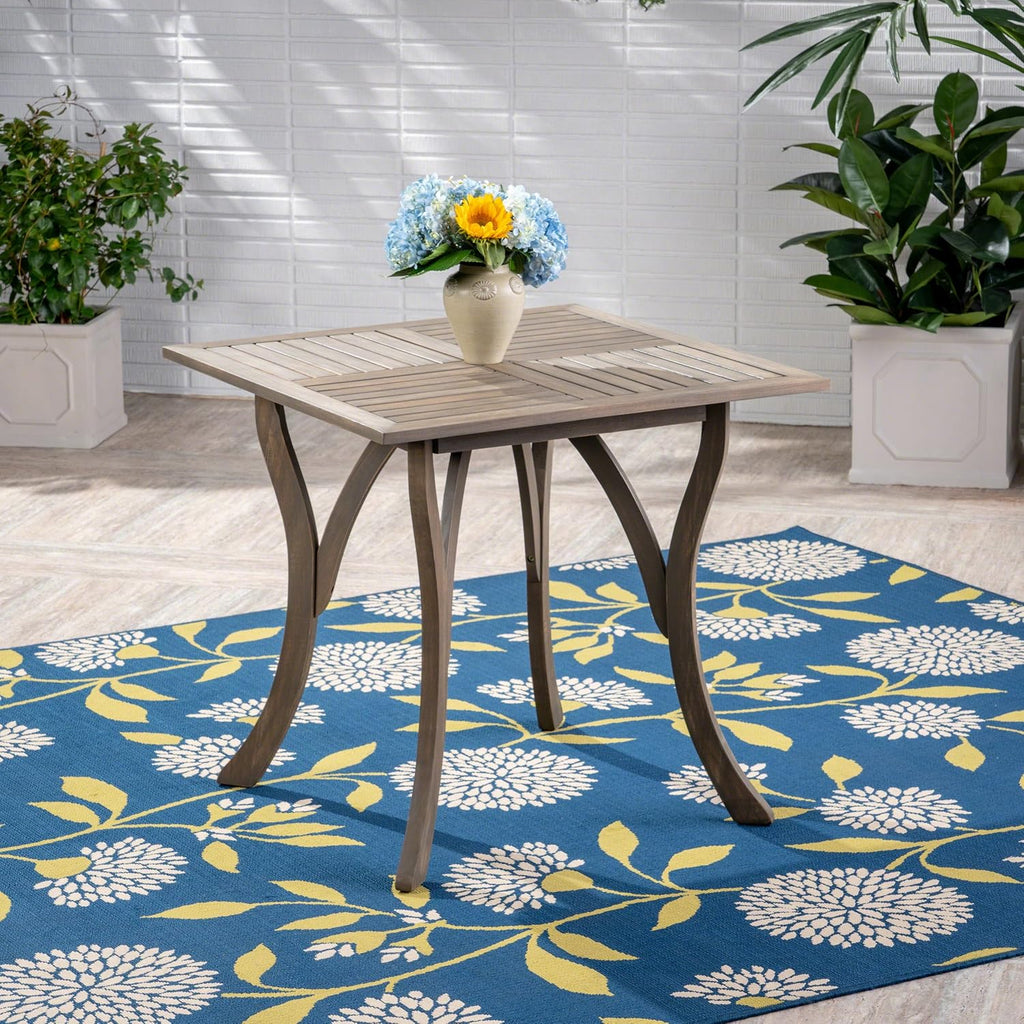 Gray Acacia Wood Square Dining Table O87910