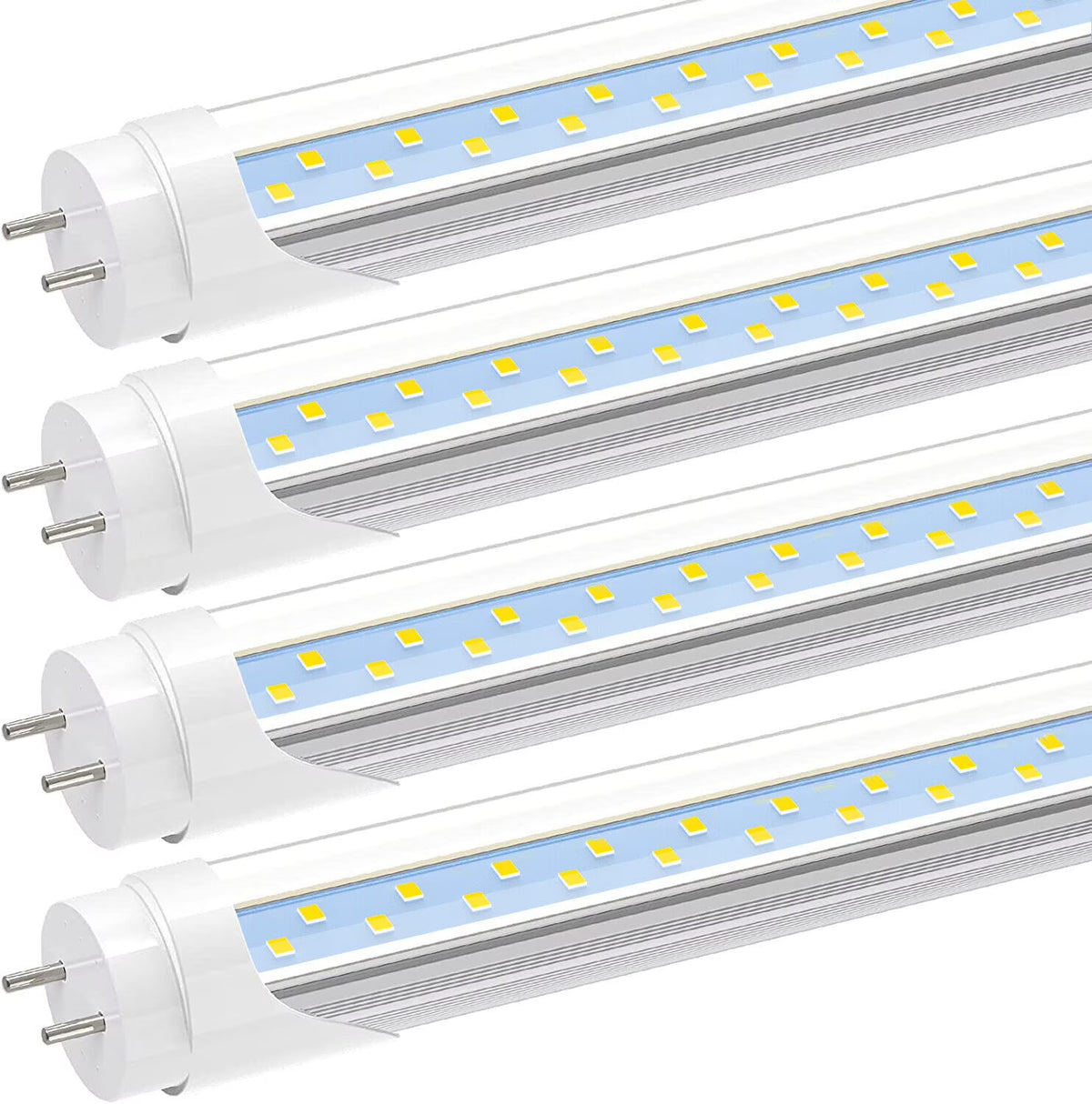 T8 4ft LED Tube Light Bulbs, 28W 5000K, Dual-end Powered, 4-Pack U733