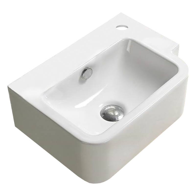 17.5 in. Rectangle Wall Mount White Vessel C4019