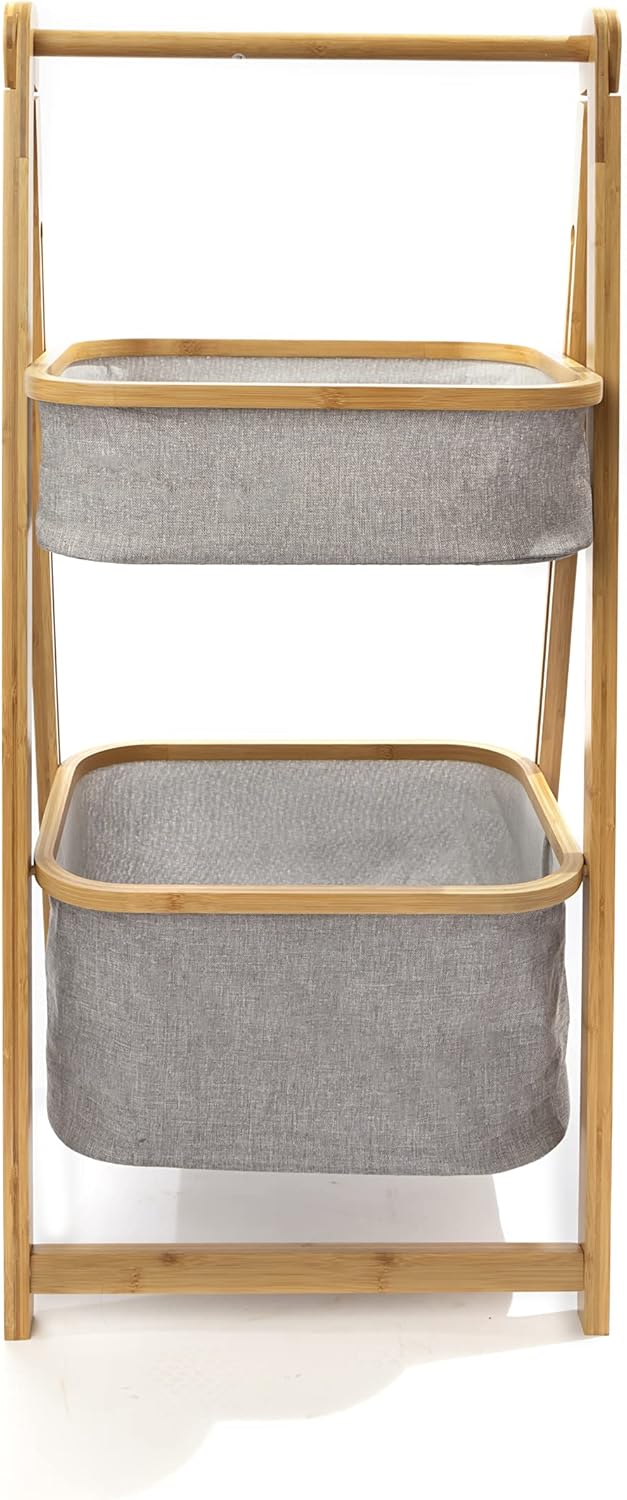 2-Tier Bamboo Nursery Storage Shelves D6492