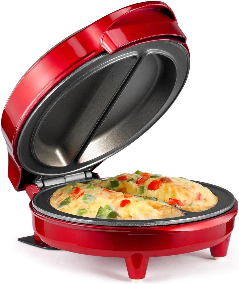 Metallic Red Non-Stick 2 Section Omelet & Frittata Pan F3002