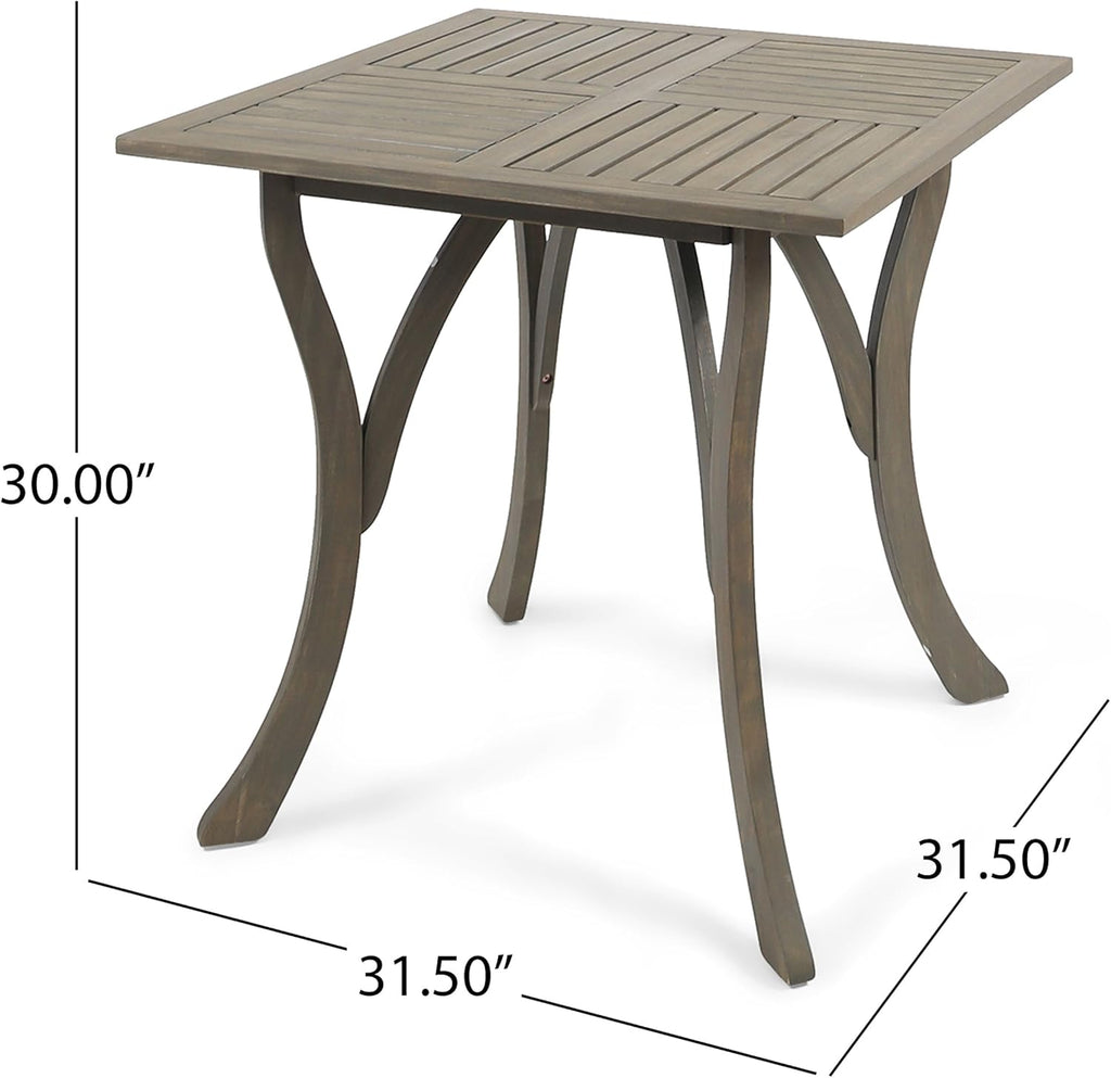 Gray Acacia Wood Square Dining Table O87910