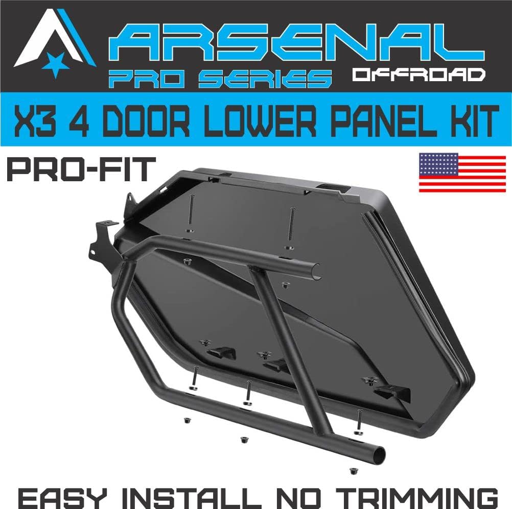 4 Door Panel Insert Kit with Alloy Frame for Can Am Maverick X3 Max RS DS 2017-2022 D219