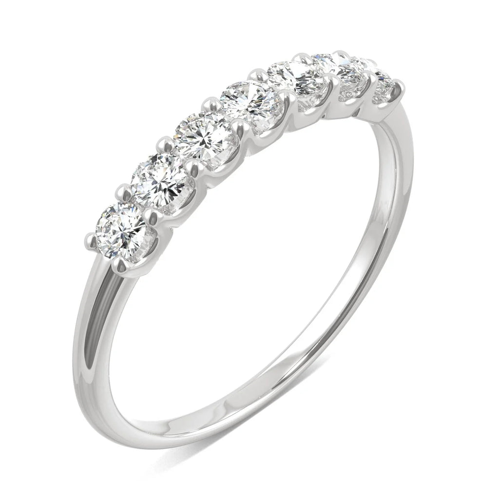 14K White Gold Moissanite Seven Stone Anniversary Band 0.42 DEW Q679128