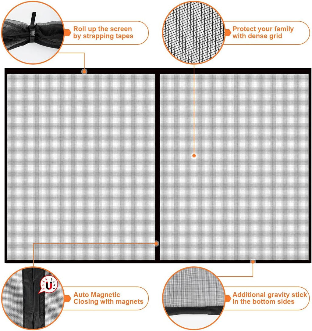 Black Fiberglass Mesh Garage Door Screen L40565