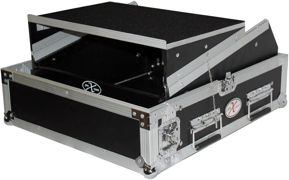 2 Space 10U Slant DJ Mixer Combo Rack with Sliding Laptop Shelf Q2977