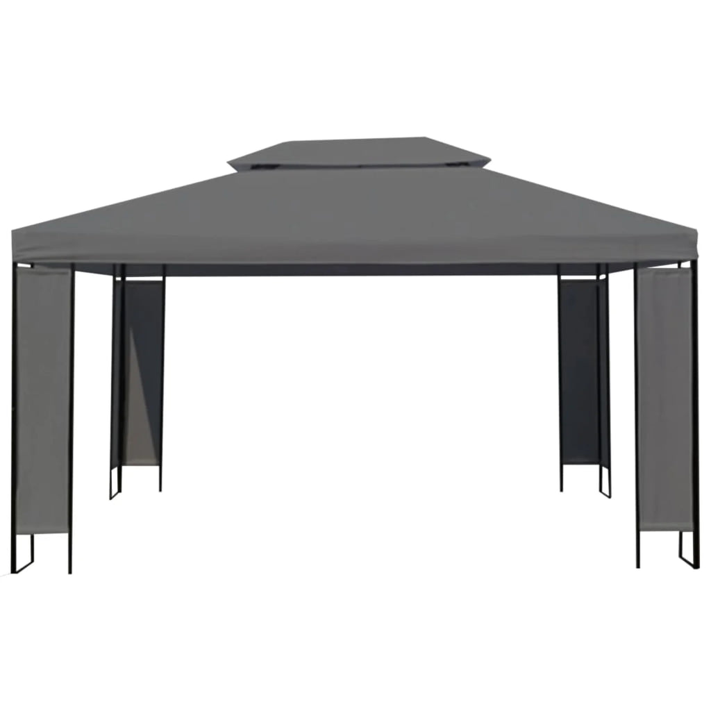 Outdoor Gazebo Canopy Tent Steel Frame Anthracite 157.5 x 118.1 x 107.5 Inches U929050