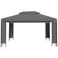 Outdoor Gazebo Canopy Tent Steel Frame Anthracite 157.5 x 118.1 x 107.5 Inches U929050