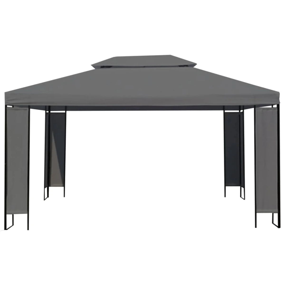 Outdoor Gazebo Canopy Tent Steel Frame Anthracite 157.5 x 118.1 x 107.5 Inches U929050