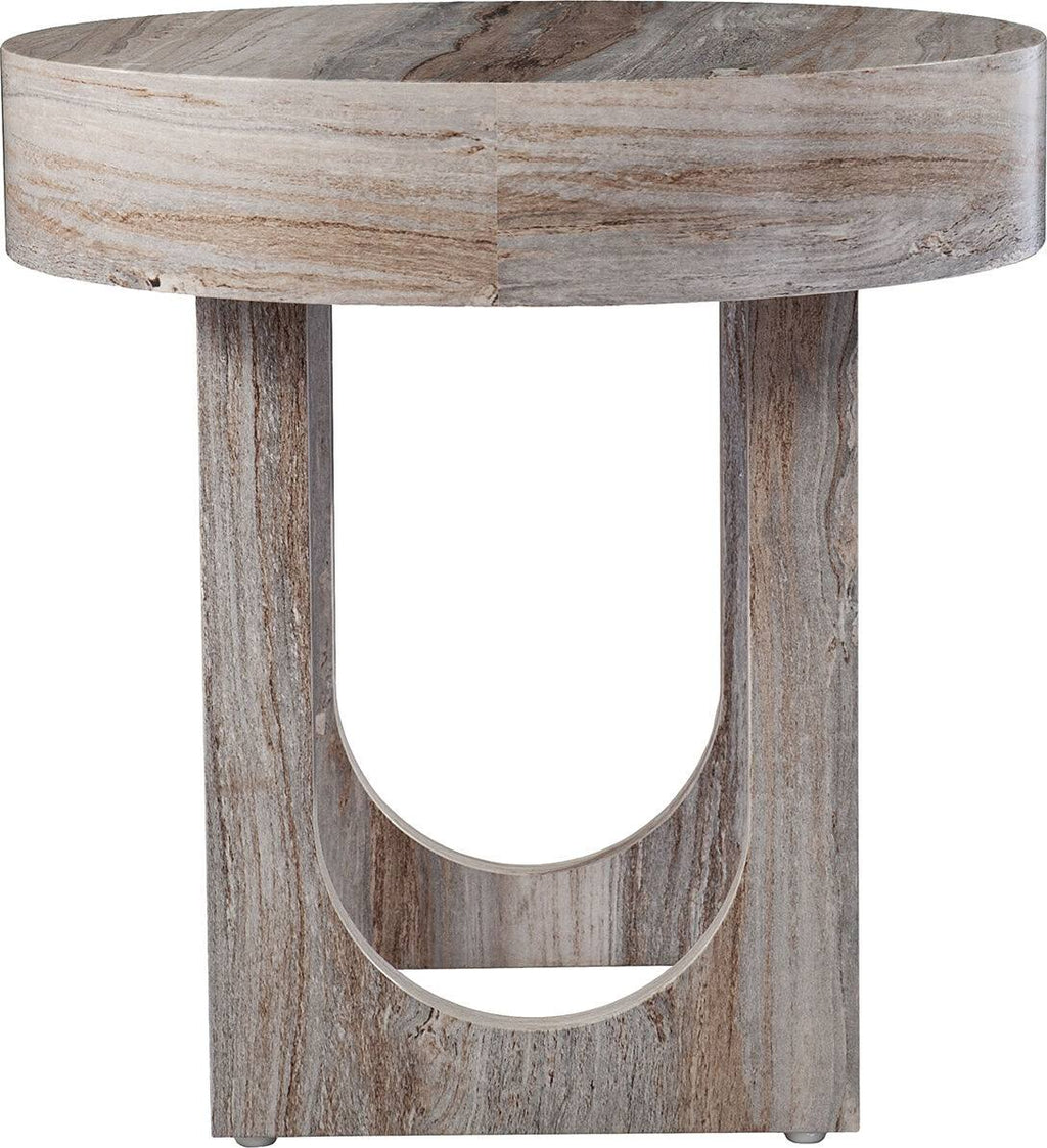 Light Brown Round End Table L47589