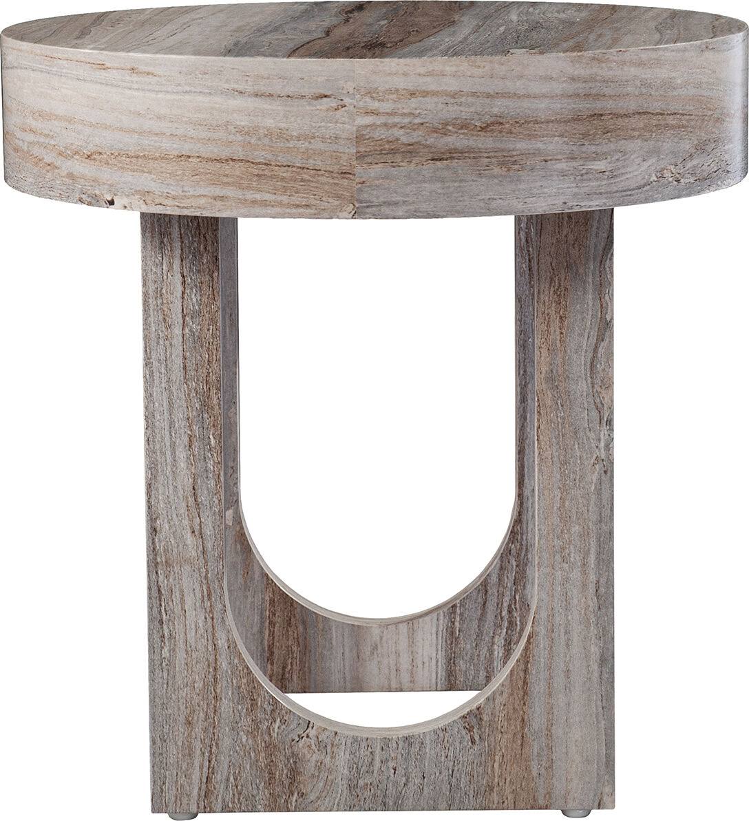 Light Brown Round End Table L47589