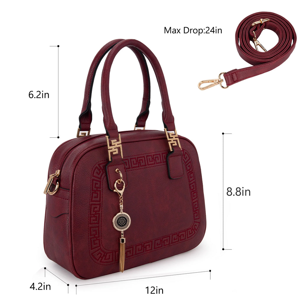 Small Top Handle Purse Crossbody Satchel Handbag Barrel Bag V326