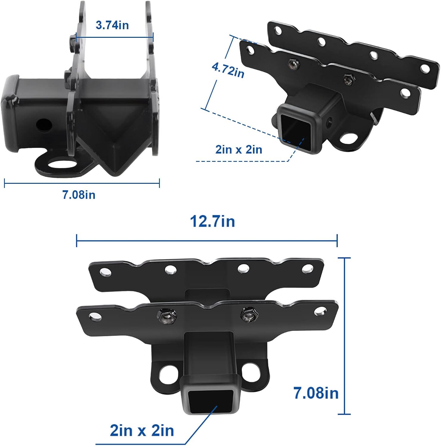 2 Inch Rear Bumper Towing Hitch Receiver Kit Pack of 2 O27629