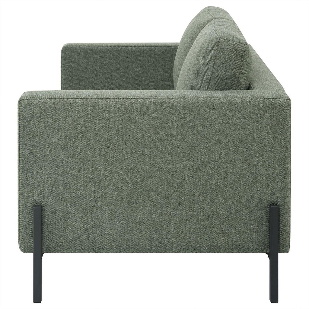 Sage Upholstered Fabric Loveseat with Track Arms S440