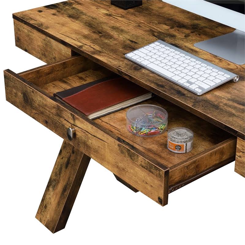 1 Drawer Desk Brown Y9874
