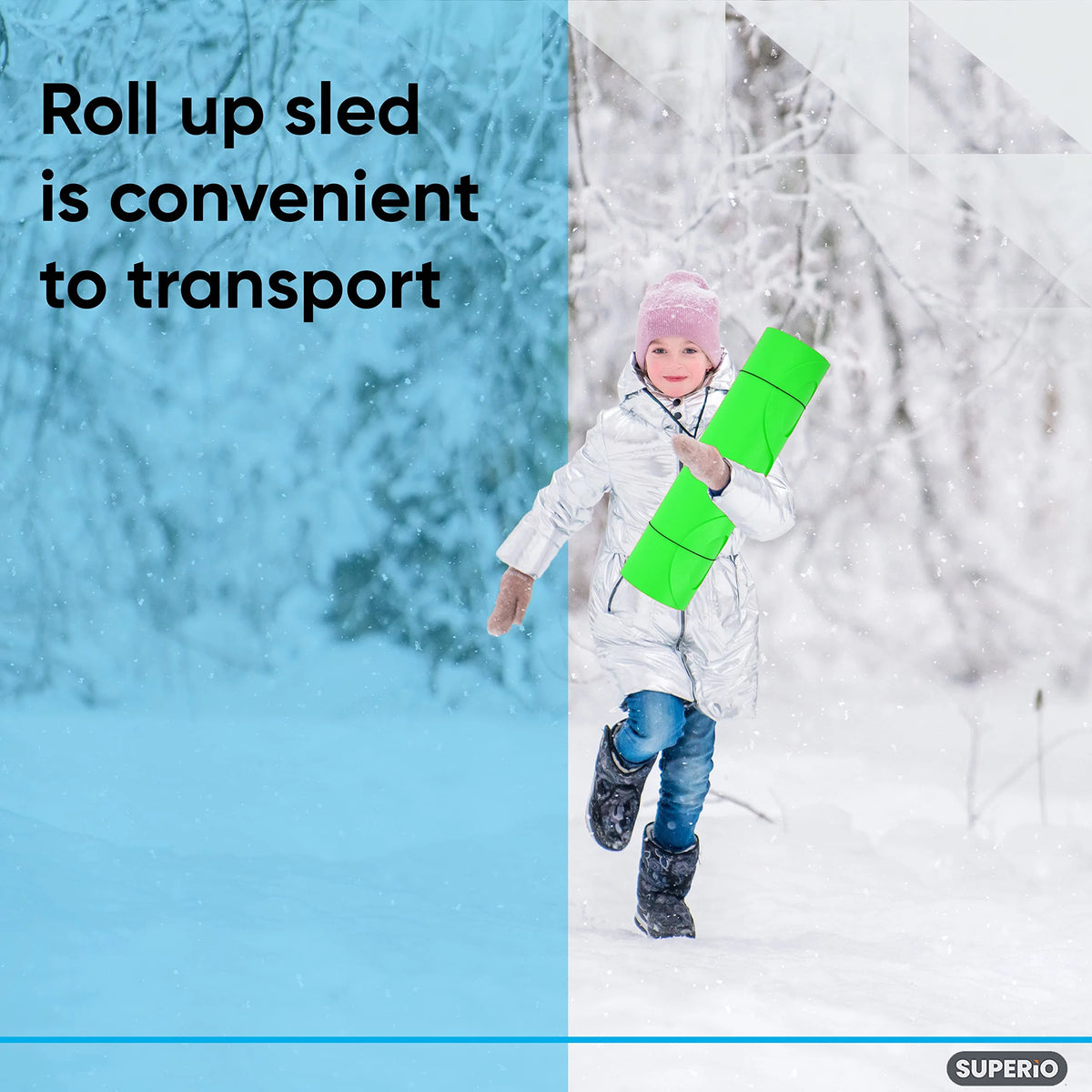 3 Pack Green Kids Snow Sled C368