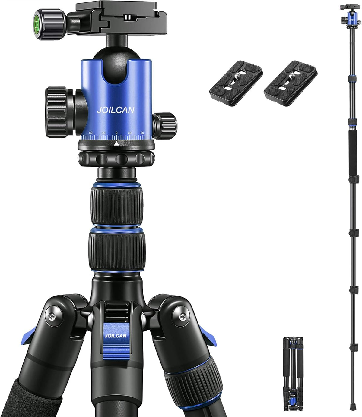 Blue Aluminum Camera Tripod Monopod, Pack of 2 F261