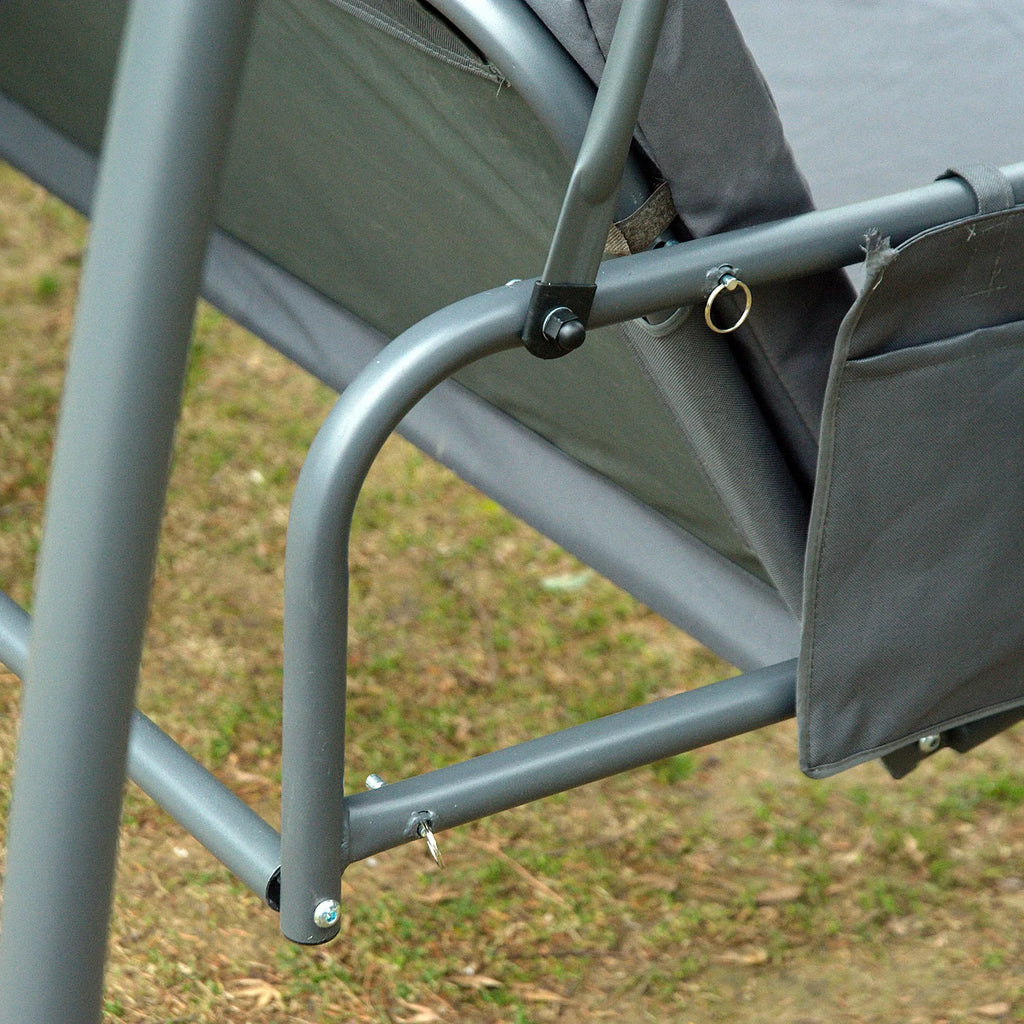 Gray 3-Seat Outdoor Swing Chair Bed E961749