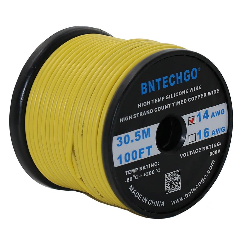 14 Gauge Silicone Wire Spool 200 ft Blue 14 AWG Stranded Tinned Copper Wire Pack of 2 N776