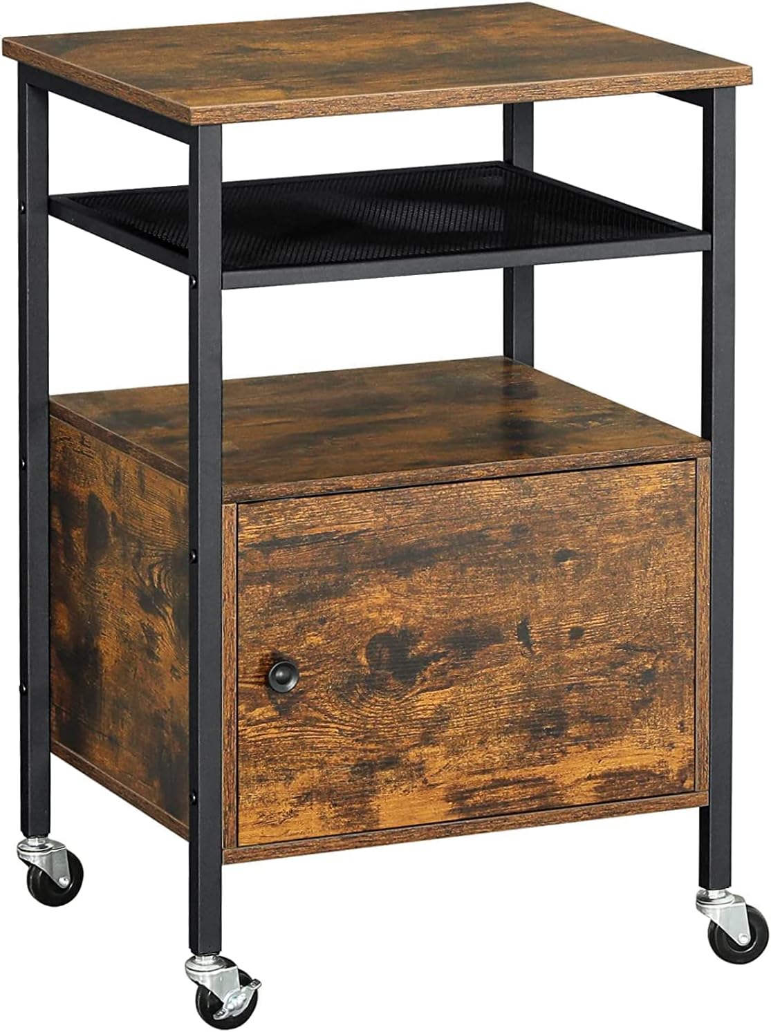4-Tier Rolling Printer Cart with Storage Shelves V74074