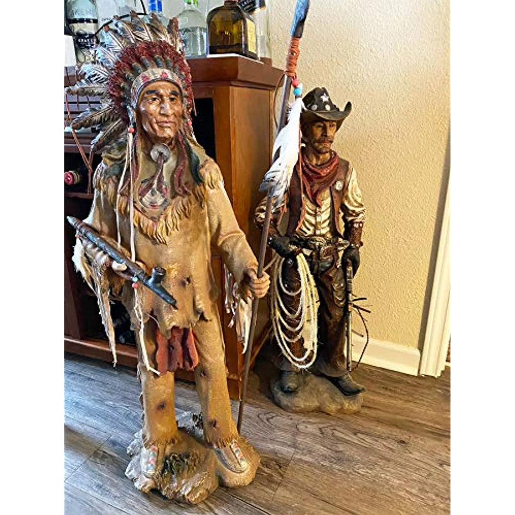 Western Cowboy Statue Hand Painted Figurine K201