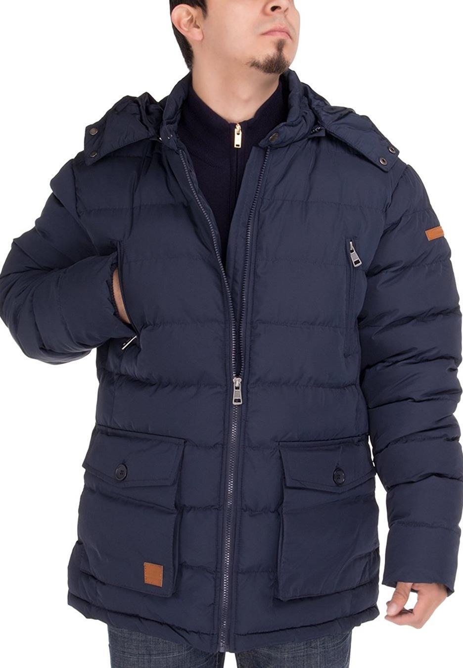 Navy Blue Thermal Padded Down Coat G597