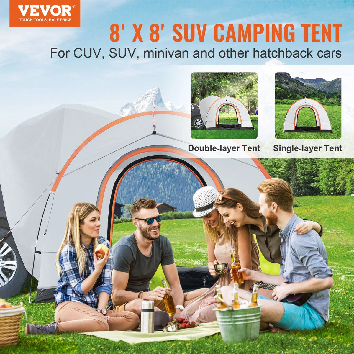 SUV Camping Tent Attachment with Rain Layer I822759