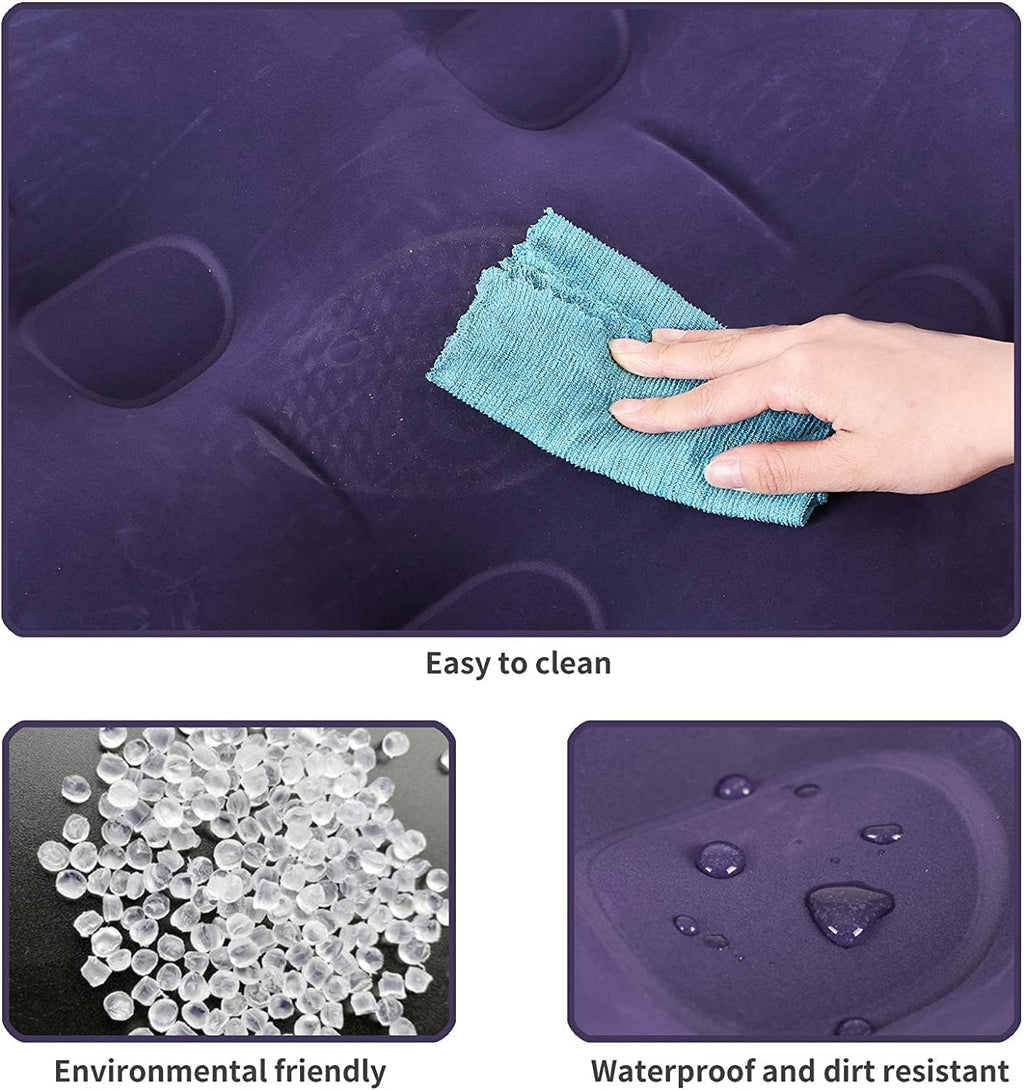 Full Size Air Mattress with Air Pump Inflatable Mattress with Flocking Surface Blow Up Mattress Air Bed Pack of 2 C38928