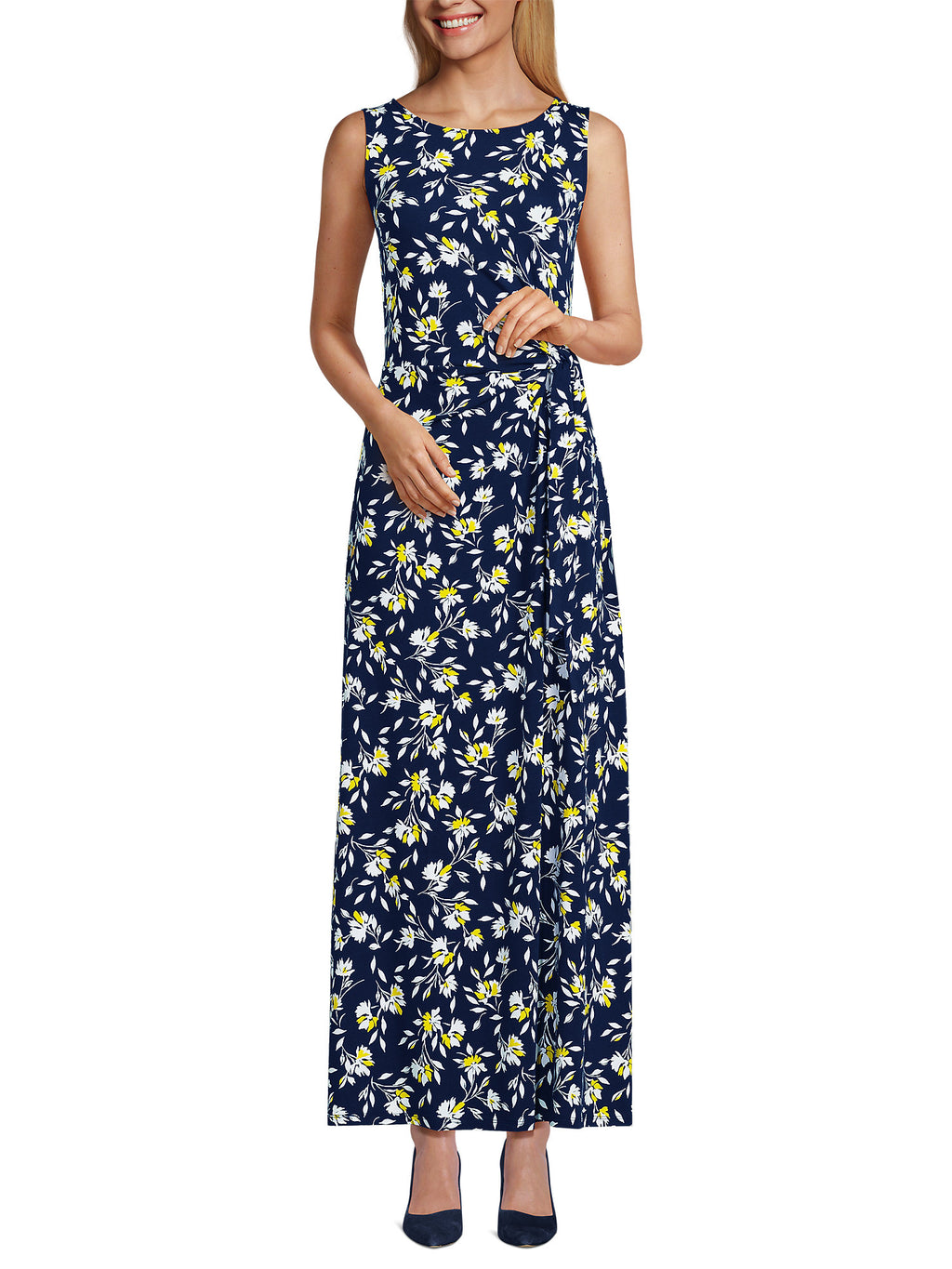 Tall Sleeveless Tie Waist Maxi Dress T7523