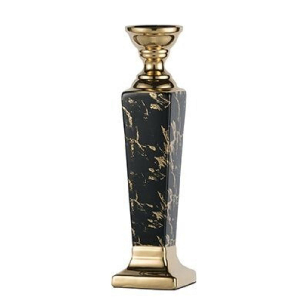 Gold and Black Tall Candle Holder Y14418