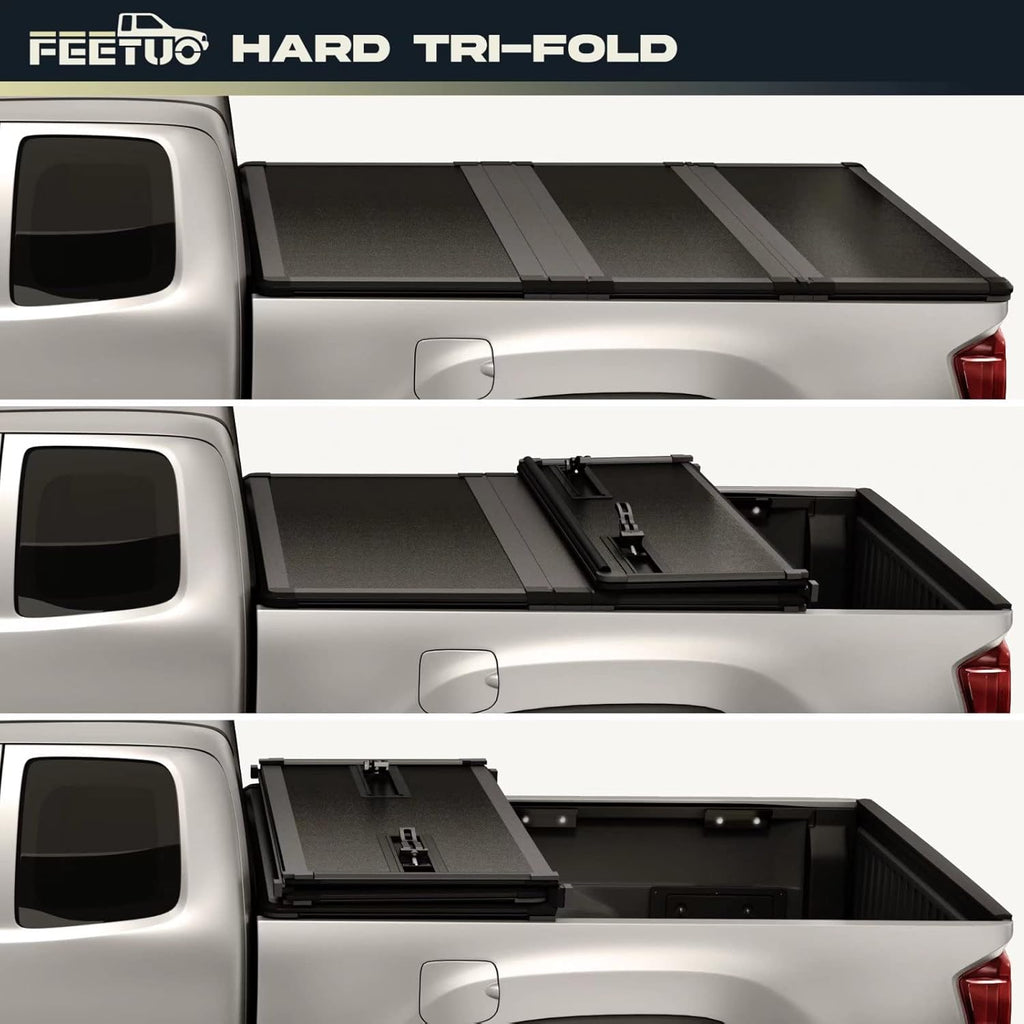 FRP Hard Tri-Fold Tonneau Cover Truck Bed H44029