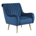 Midnight Blue Velvet Armchair with Gold Legs L317