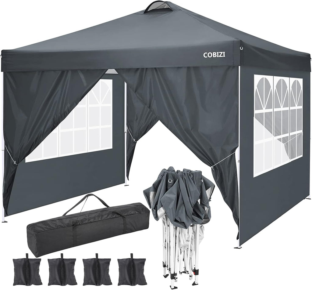 10'x10' Pop Up Commercial Instant Gazebo Tent with 4 Removable Zippered Sidewalls E606146