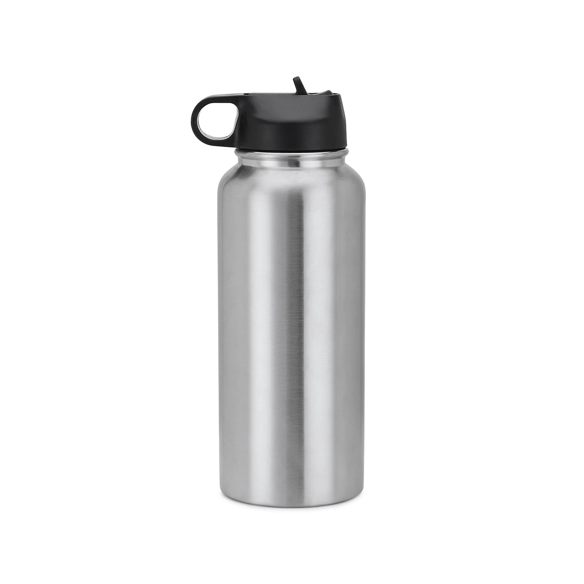 Silver 32 oz Vacuum-Insulated Water Bottle with 2 Lids W455189