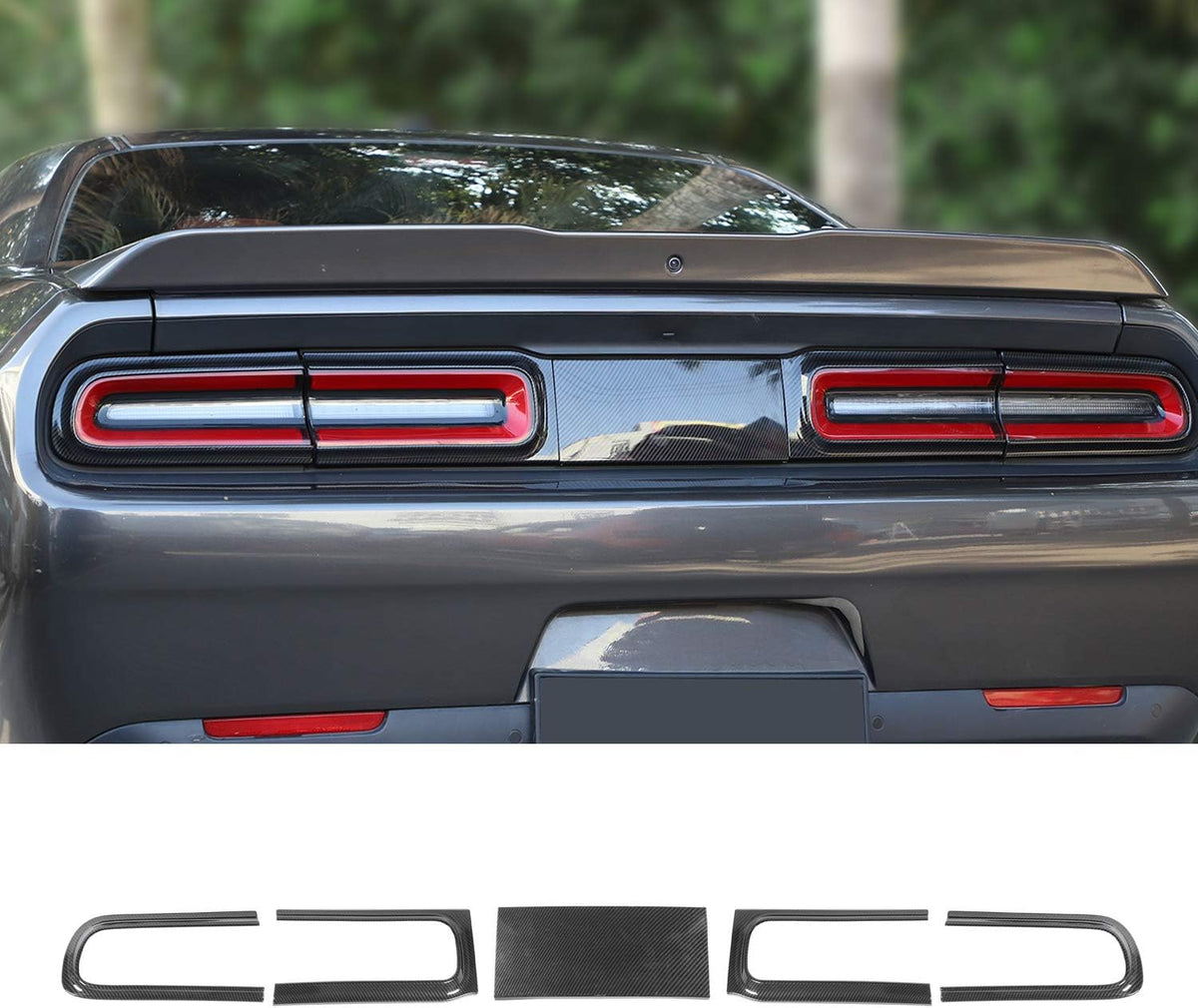 Carbon Fiber Grain Taillight Cover Trim Accessories A67593