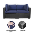 Blue 2-Piece Rattan Corner Sofa Set L308154