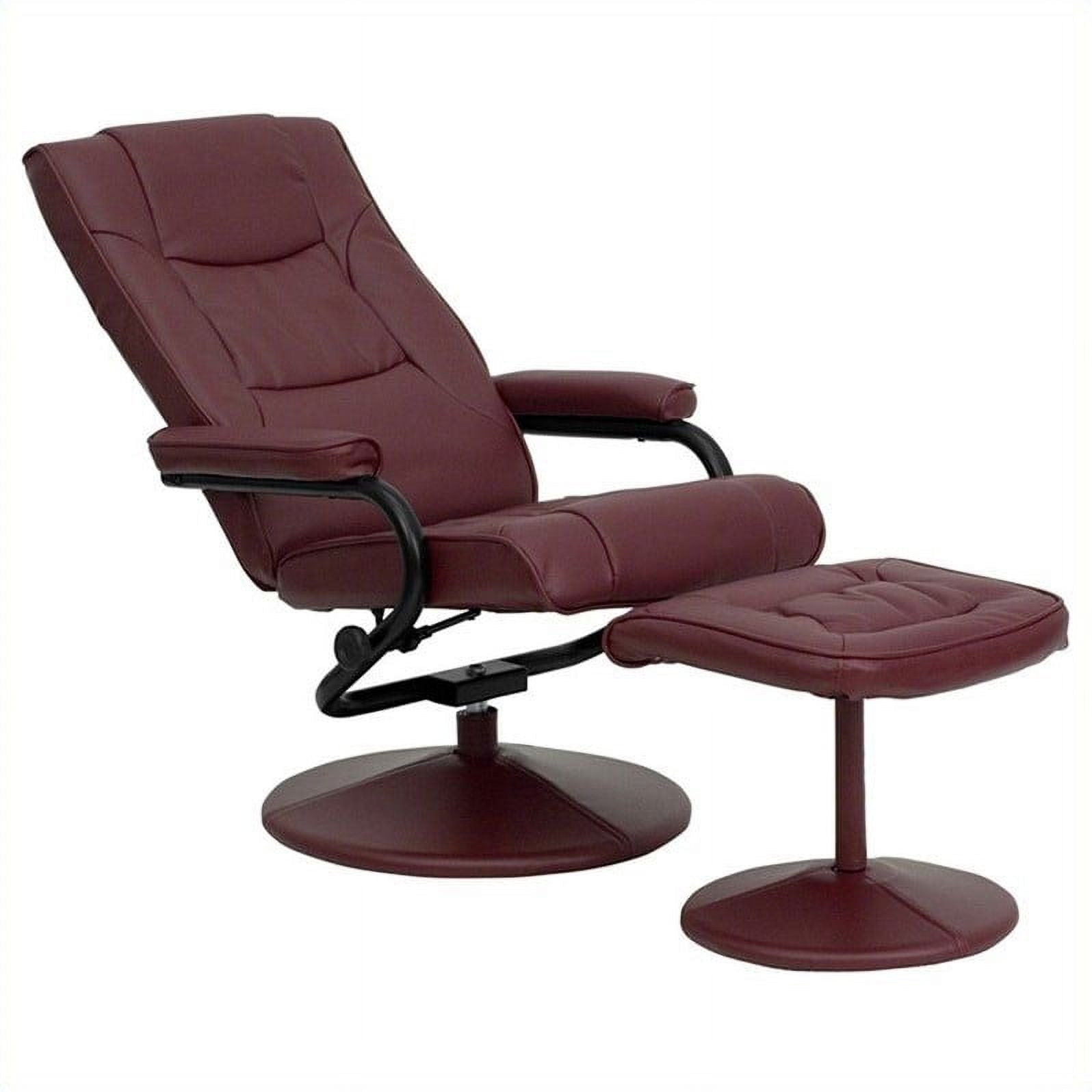 Burgundy Recliner and Ottoman U2207