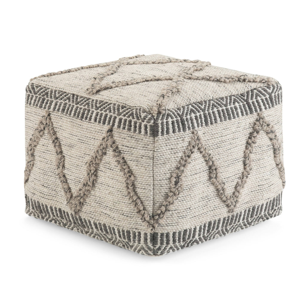 Square Pouf Blue/Natural T787211